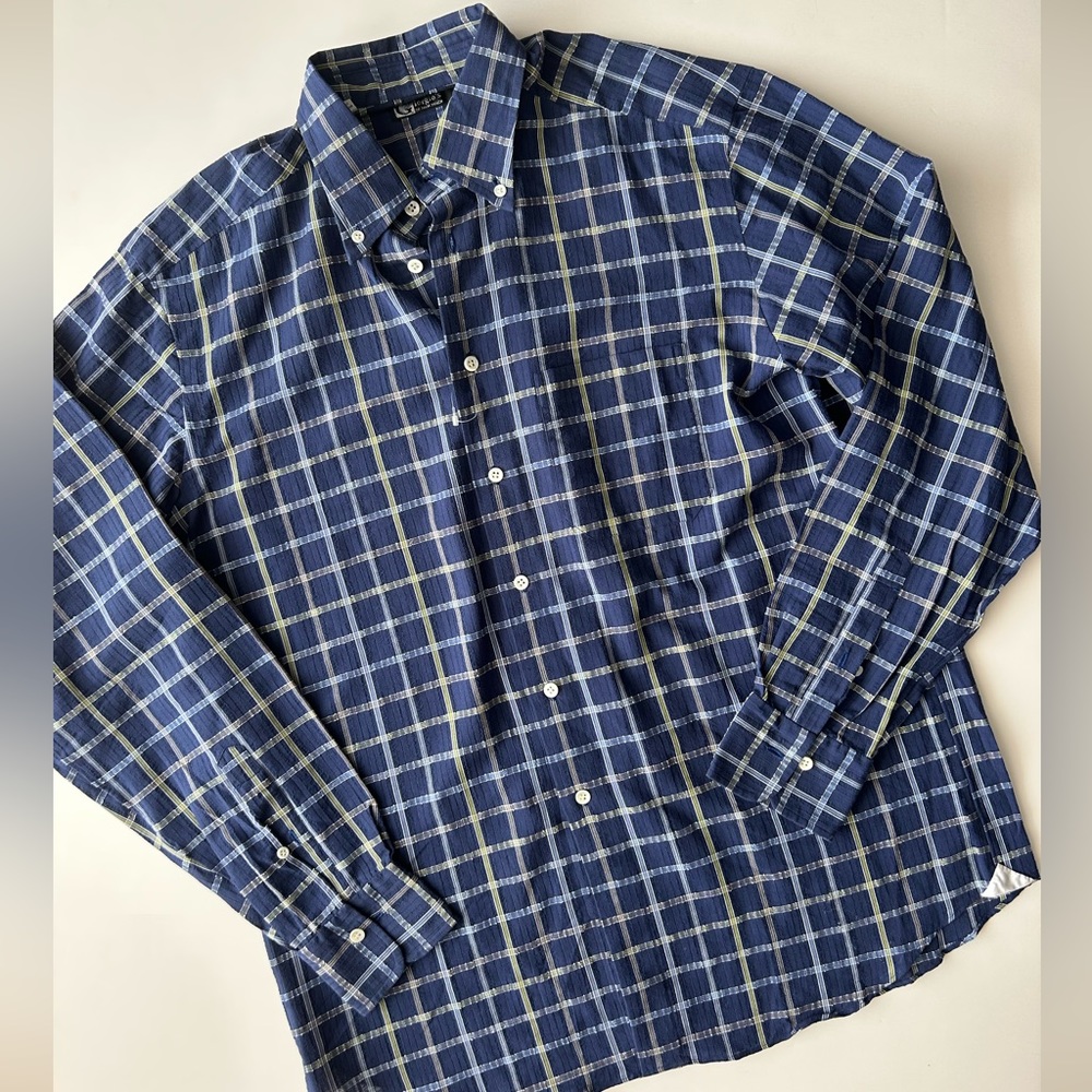 Giorgio’s of Palm Beach NWOT Blue Plaid Button-Down
